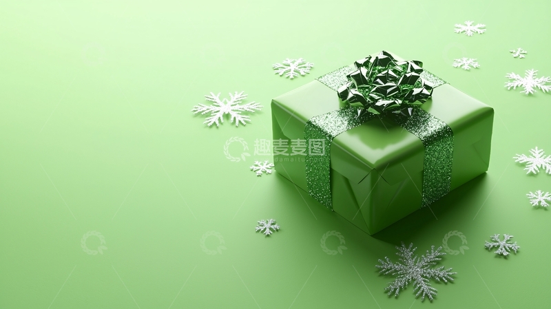 高清大图下载【趣麦麦图】绿色礼物盒