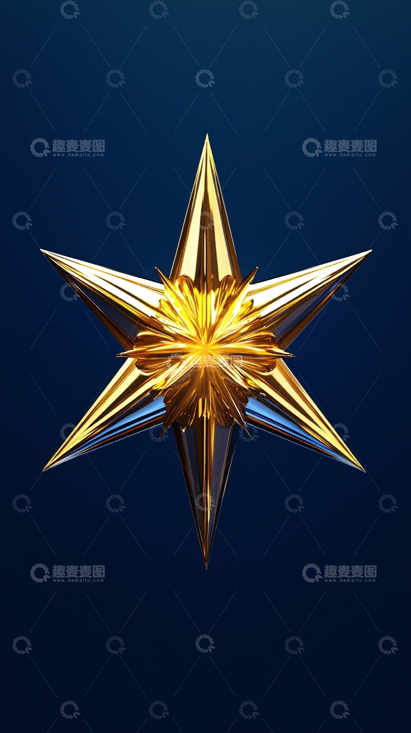 高清大图下载【趣麦麦图】金色五角星