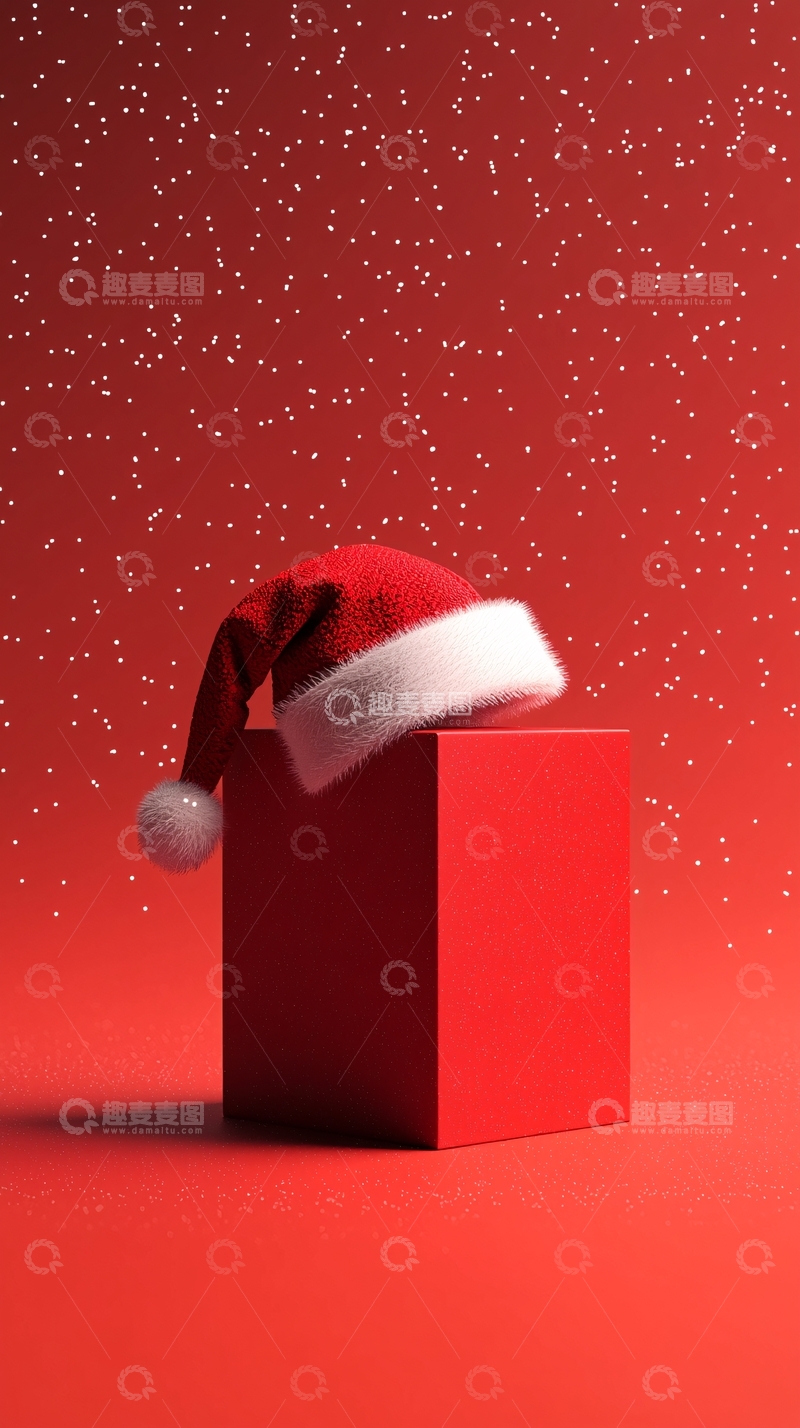 高清大图下载【趣麦麦图】红色圣诞帽