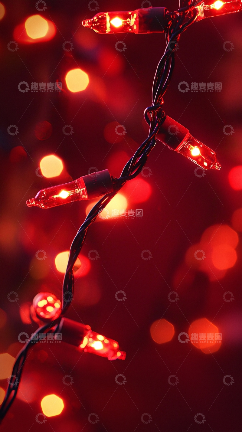 高清大图下载【趣麦麦图】红色灯串