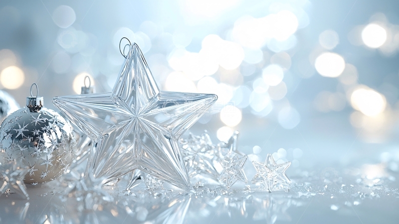 高清大图下载【趣麦麦图】银色圣诞装饰