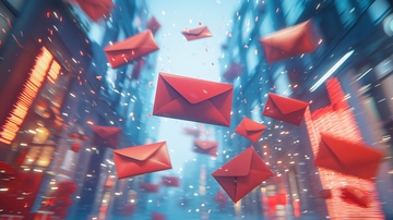 空中飞舞的红色信封