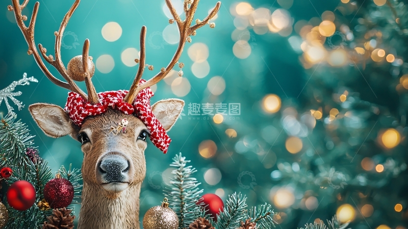 高清大图下载【趣麦麦图】圣诞驯鹿