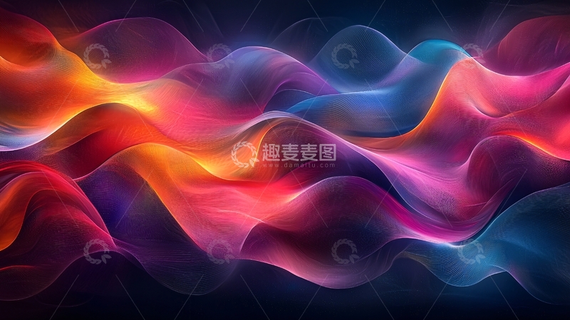 高清大图下载【趣麦麦图】彩色流体波浪抽象背景