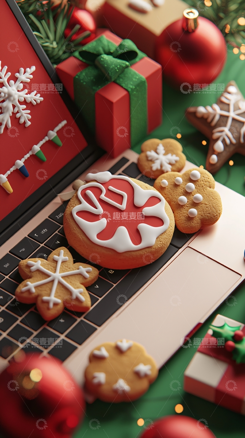 高清大图下载【趣麦麦图】圣诞节姜饼电脑