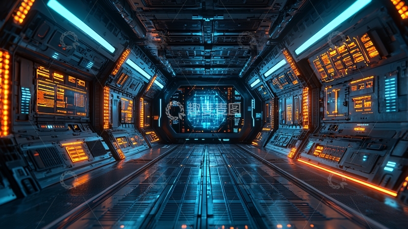 高清大图下载【趣麦麦图】未来科技感控制室