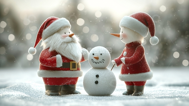高清大图下载【趣麦麦图】圣诞老人和雪人4