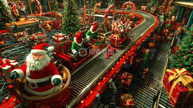 高清大图下载【趣麦麦图】圣诞老人运送礼物