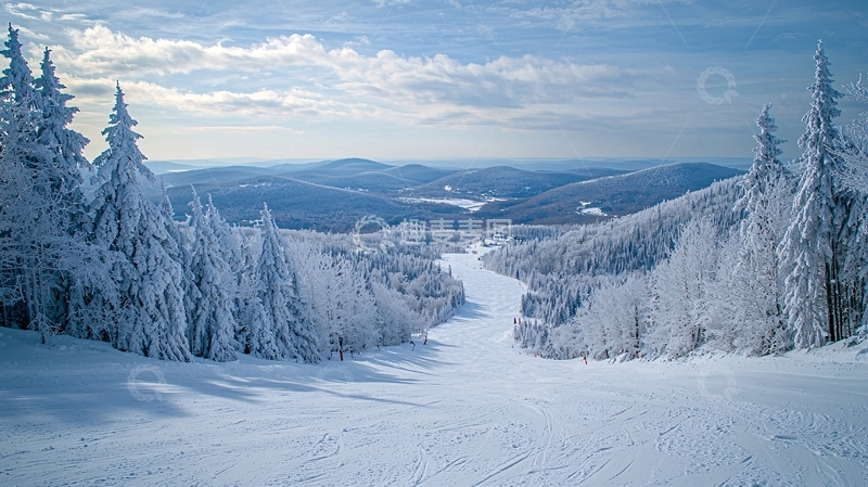 高清大图下载【趣麦麦图】雪后山林
