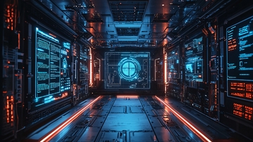 未来科技感的控制室