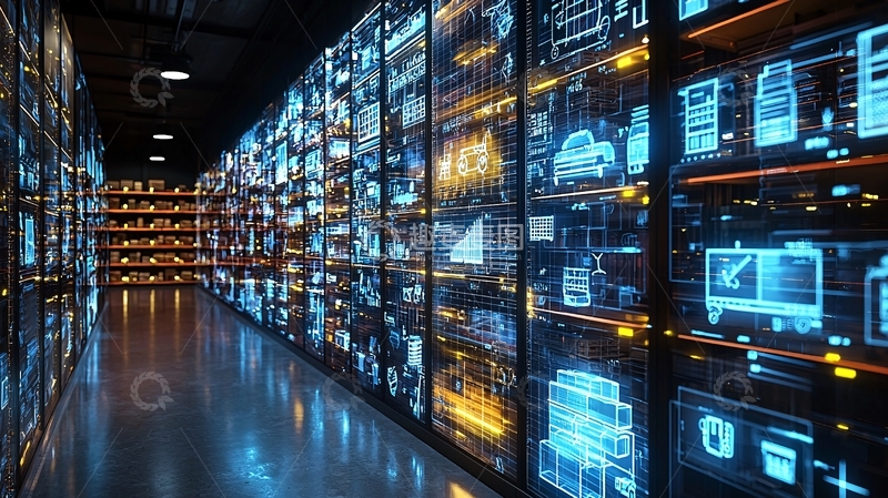 高清大图下载【趣麦麦图】数据中心机房内部场景