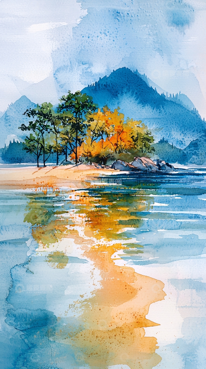 高清大图下载【趣麦麦图】水彩风景画