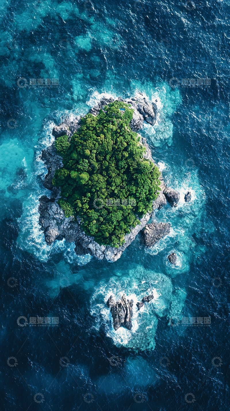 高清大图下载【趣麦麦图】热带岛屿鸟瞰