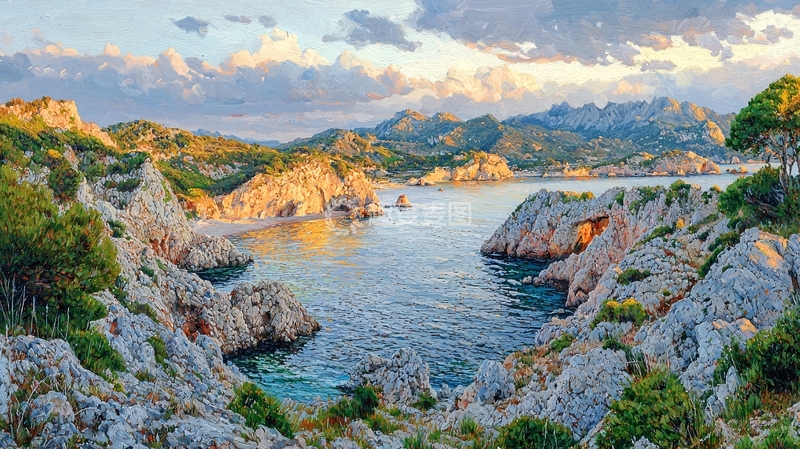 高清大图下载【趣麦麦图】海边岩石海岸线美景