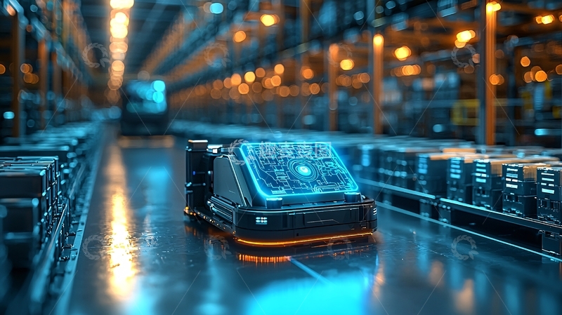 高清大图下载【趣麦麦图】仓库自动化搬运机器人