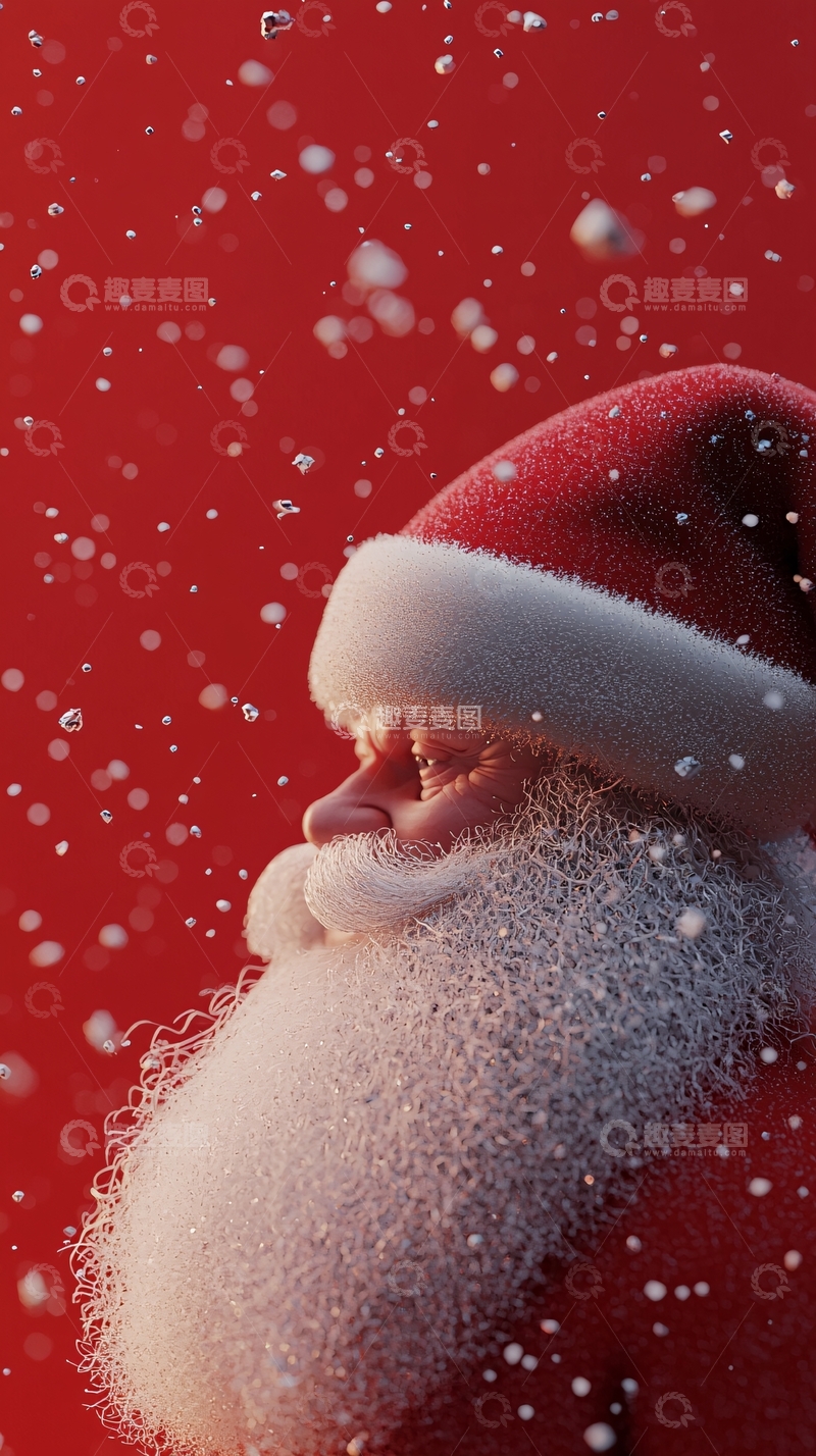 高清大图下载【趣麦麦图】圣诞老人侧脸