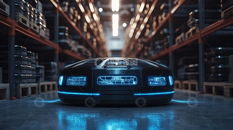 高清大图下载【趣麦麦图】自动化仓库中的智能机器人