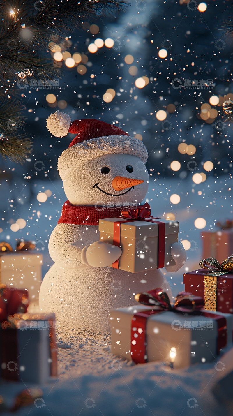 高清大图下载【趣麦麦图】圣诞雪人