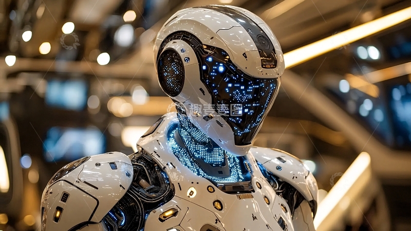 高清大图下载【趣麦麦图】白色未来主义机器人