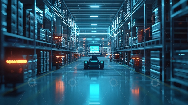 高清大图下载【趣麦麦图】未来仓库自动搬运机器人