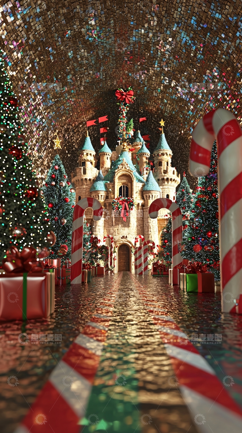 高清大图下载【趣麦麦图】圣诞城堡糖果路