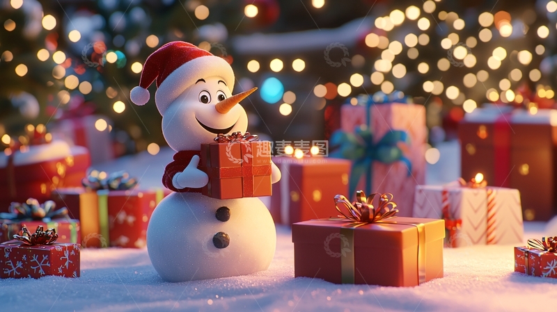 高清大图下载【趣麦麦图】圣诞雪人