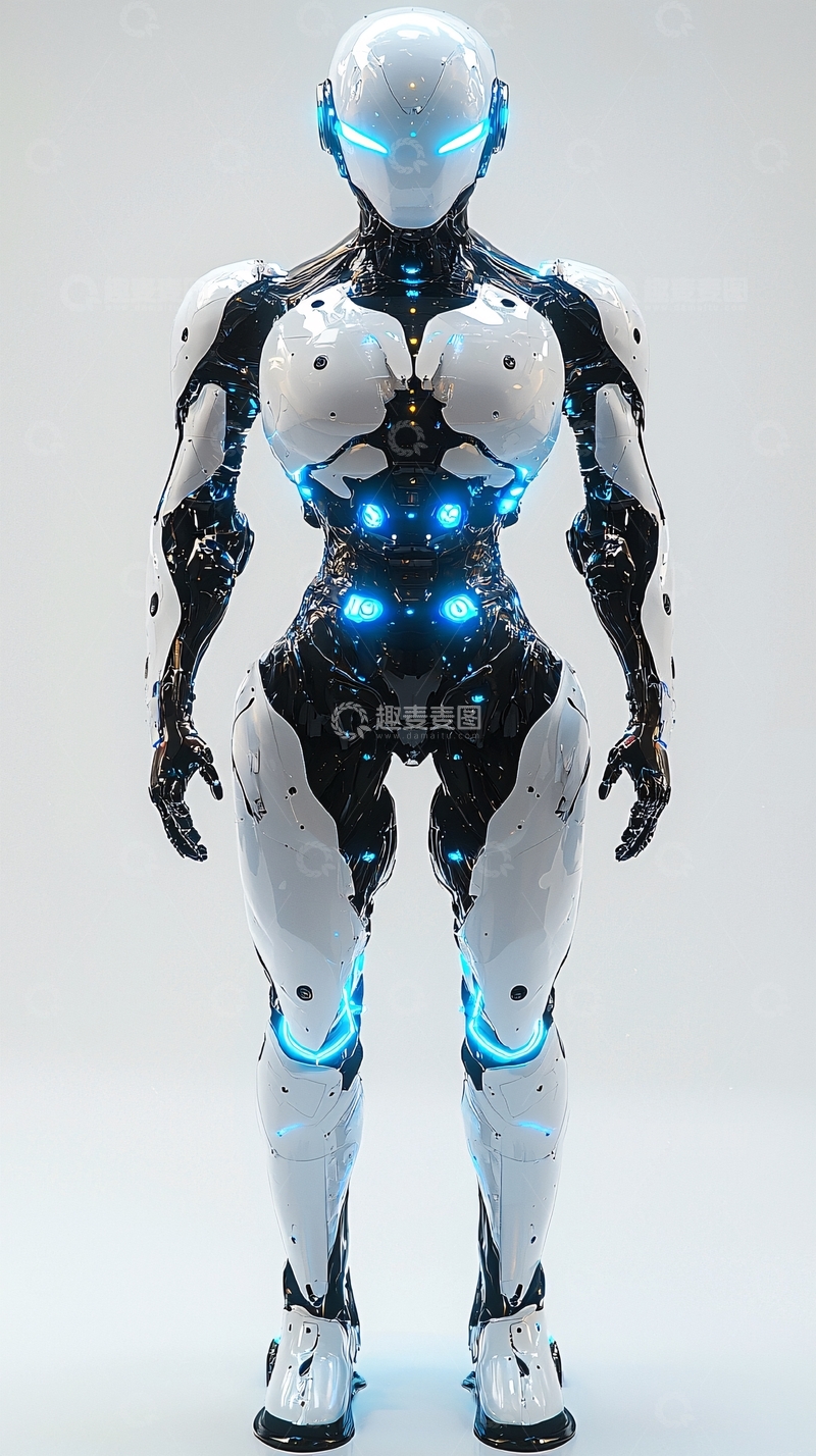 高清大图下载【趣麦麦图】未来科技感女性机器人