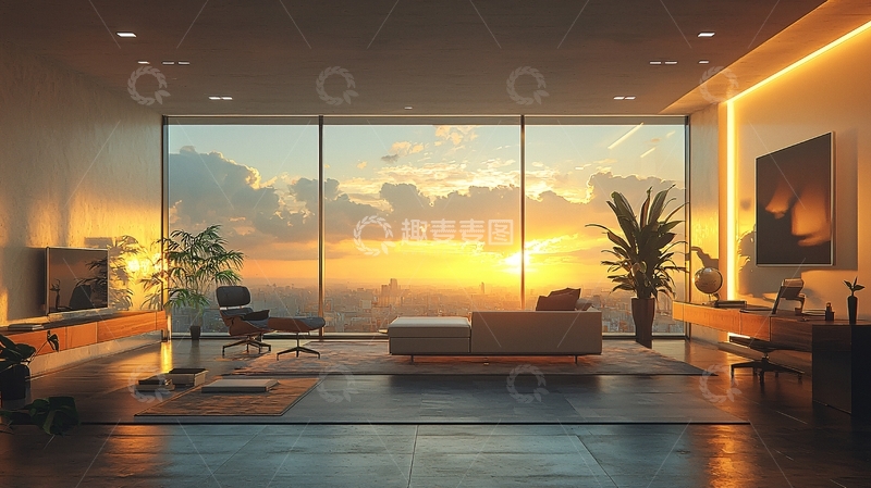 高清大图下载【趣麦麦图】现代简约客厅
