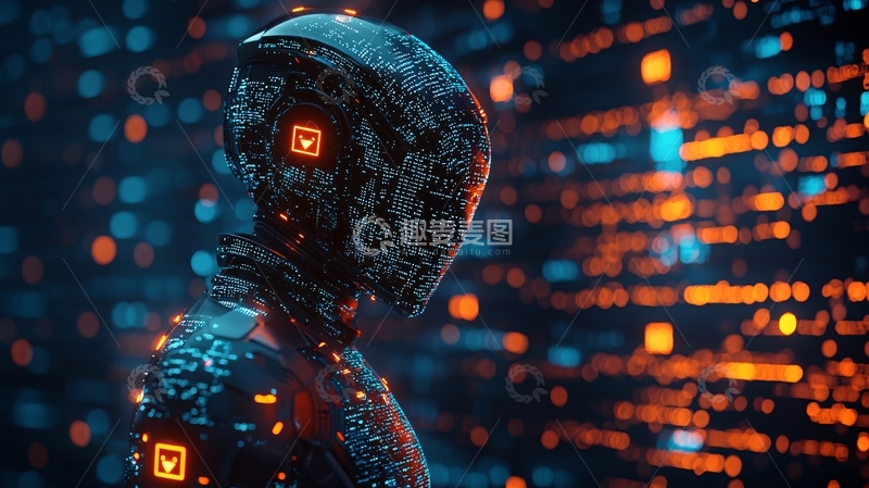 高清大图下载【趣麦麦图】未来科技感机器人