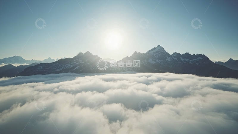 高清大图下载【趣麦麦图】云海日出雪山