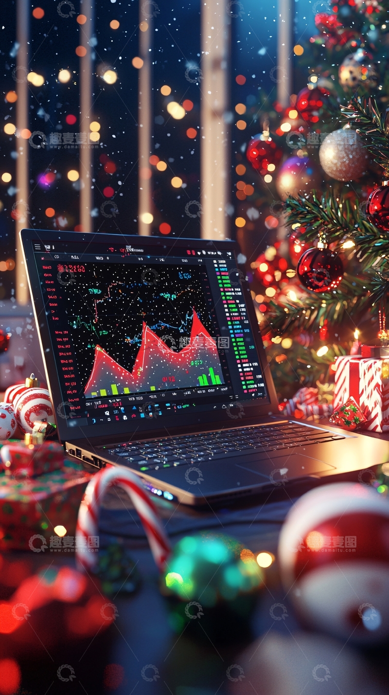 高清大图下载【趣麦麦图】圣诞节股票行情