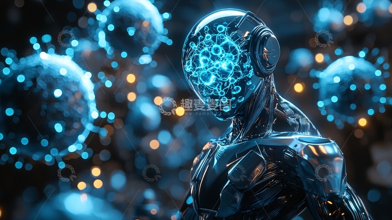 高清大图下载【趣麦麦图】未来科技感机器人
