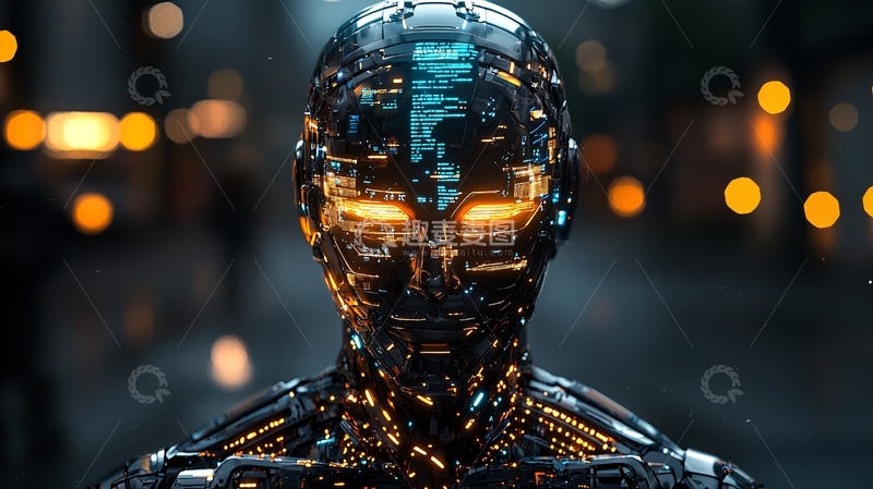 高清大图下载【趣麦麦图】未来感机器人头部特写