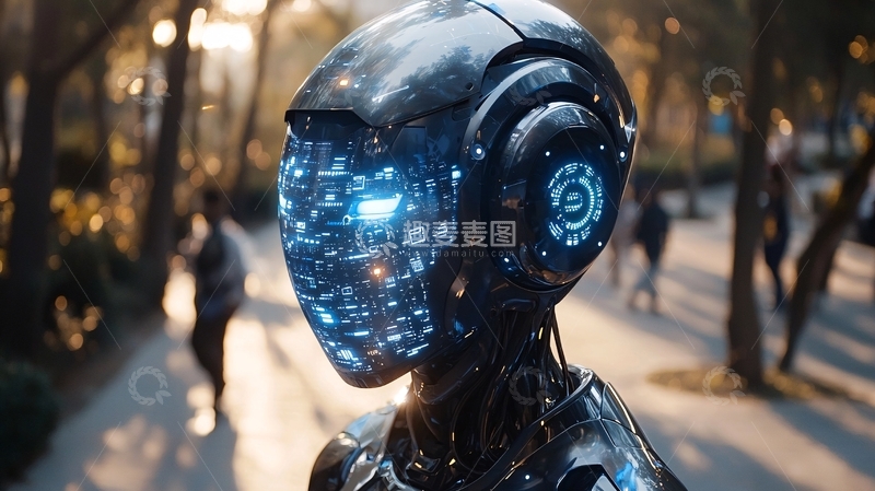高清大图下载【趣麦麦图】未来科技感机器人头像