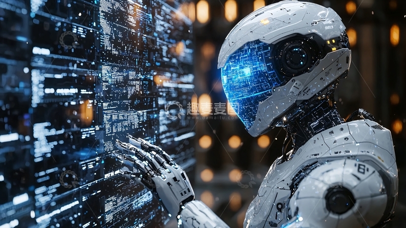 高清大图下载【趣麦麦图】未来感机器人研究科技屏幕