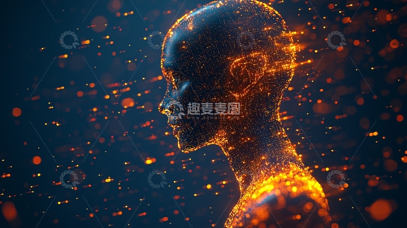 高清大图下载【趣麦麦图】发光粒子人像