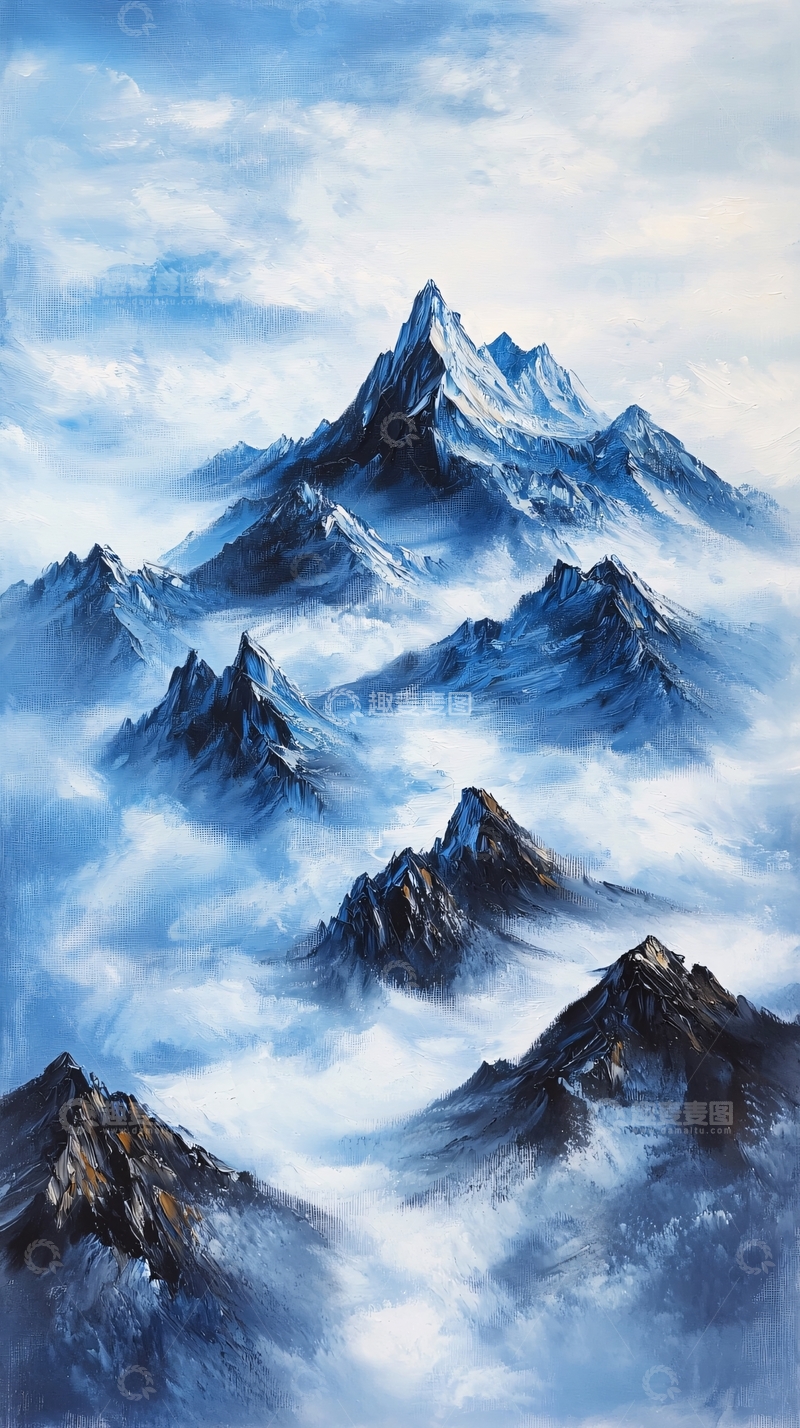 高清大图下载【趣麦麦图】云海山峰