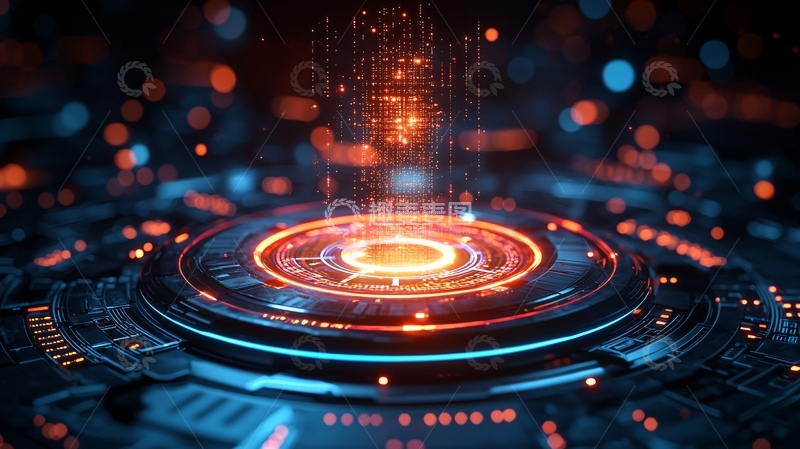 高清大图下载【趣麦麦图】科技感电路板中心发光