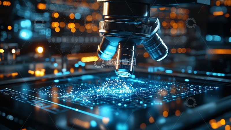 高清大图下载【趣麦麦图】科技显微镜扫描芯片