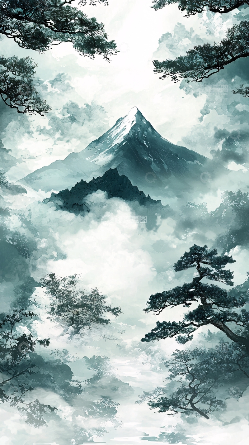 高清大图下载【趣麦麦图】水墨画山水