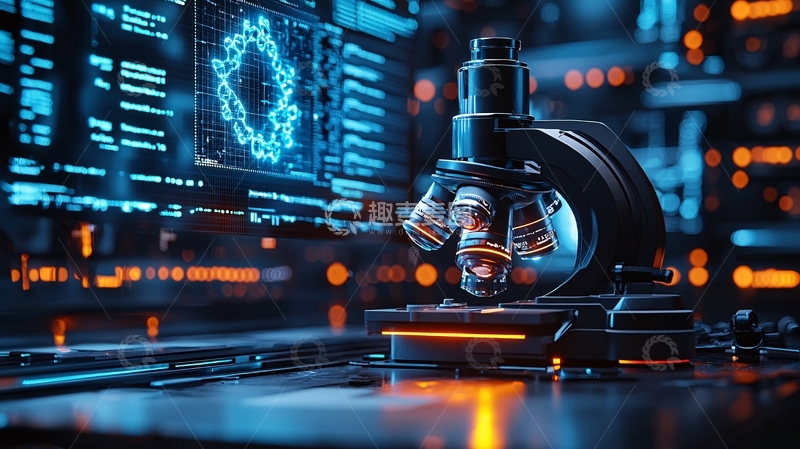 高清大图下载【趣麦麦图】显微镜科技感未来