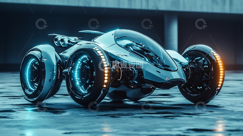高清大图下载【趣麦麦图】未来感飞行汽车