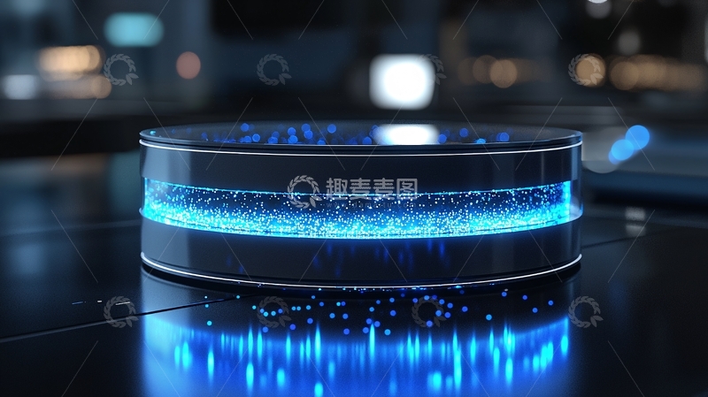 高清大图下载【趣麦麦图】蓝色光环科技感圆形平台