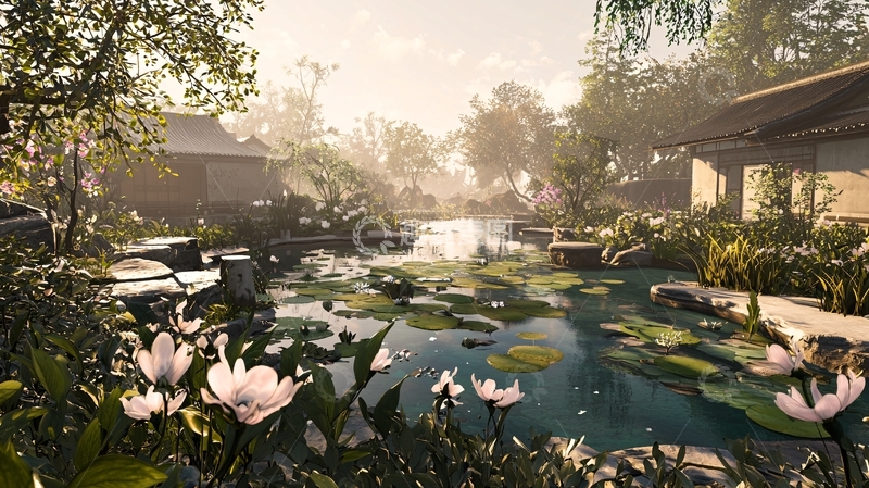 高清大图下载【趣麦麦图】清晨江南水乡景色