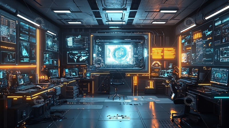 高清大图下载【趣麦麦图】未来科技控制中心