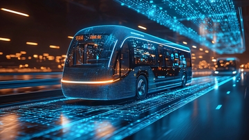 未来科技感城市公交车