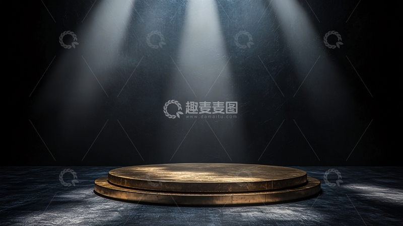 高清大图下载【趣麦麦图】圆形舞台聚光灯照亮
