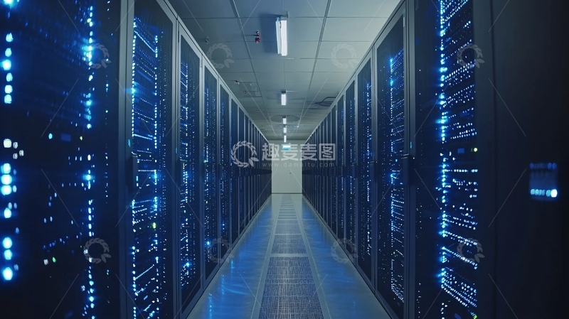 高清大图下载【趣麦麦图】数据中心服务器机房走廊