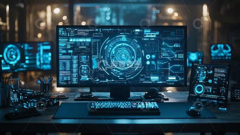 高清大图下载【趣麦麦图】科技感控制台桌面