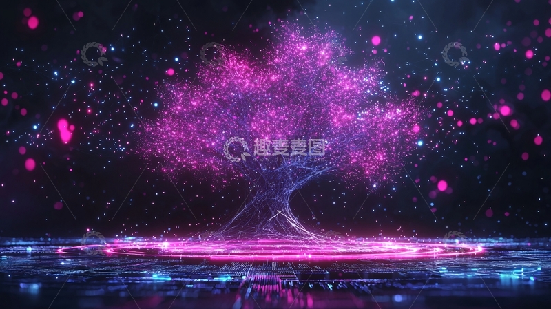 高清大图下载【趣麦麦图】发光树